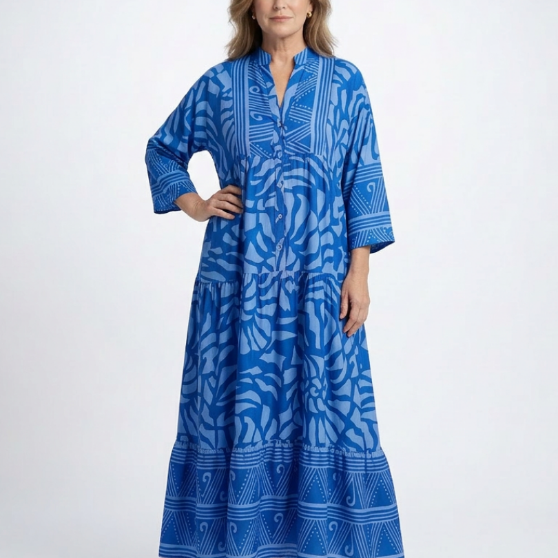 Leonor - Vestido Midi com Frente de Botões