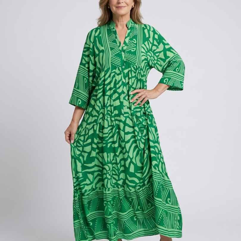 Leonor - Vestido Midi com Frente de Botões