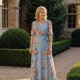 Carla - Vestido Maxi com Decote em V e Estampado Floral